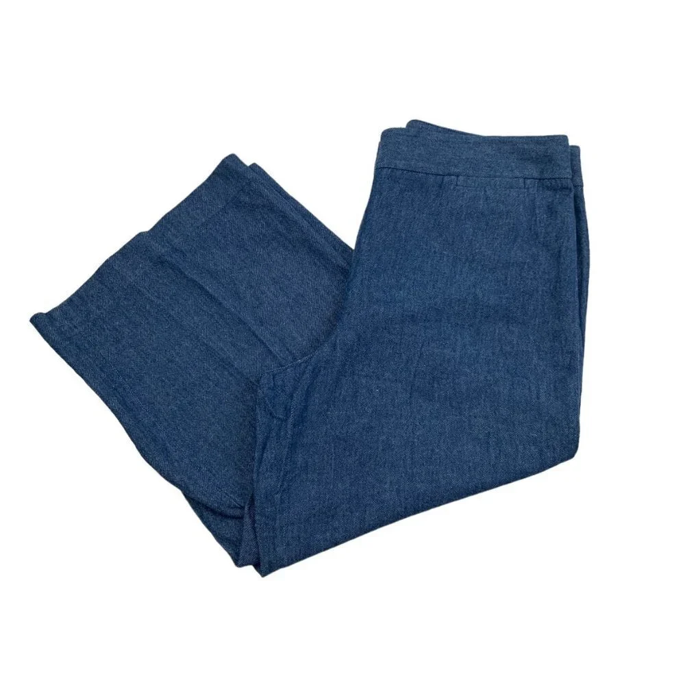 Talbots Linen/Cotton Blend Wide Leg Pants Women's Size 10